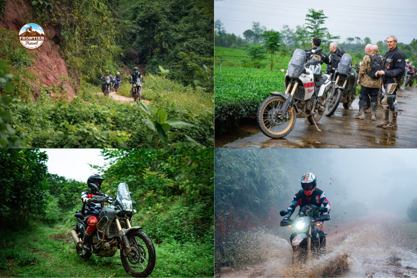 Big bikes riding through northern Vietnam mountain passes like Ha Giang and Tay Bac.